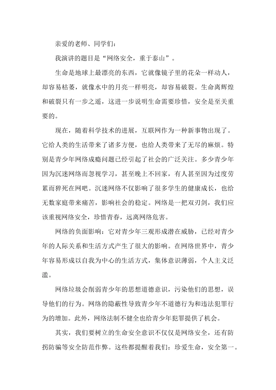 网络安全班会演讲稿模板_第3页