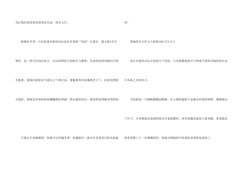 美丽的冬天六年级600字左右_第3页