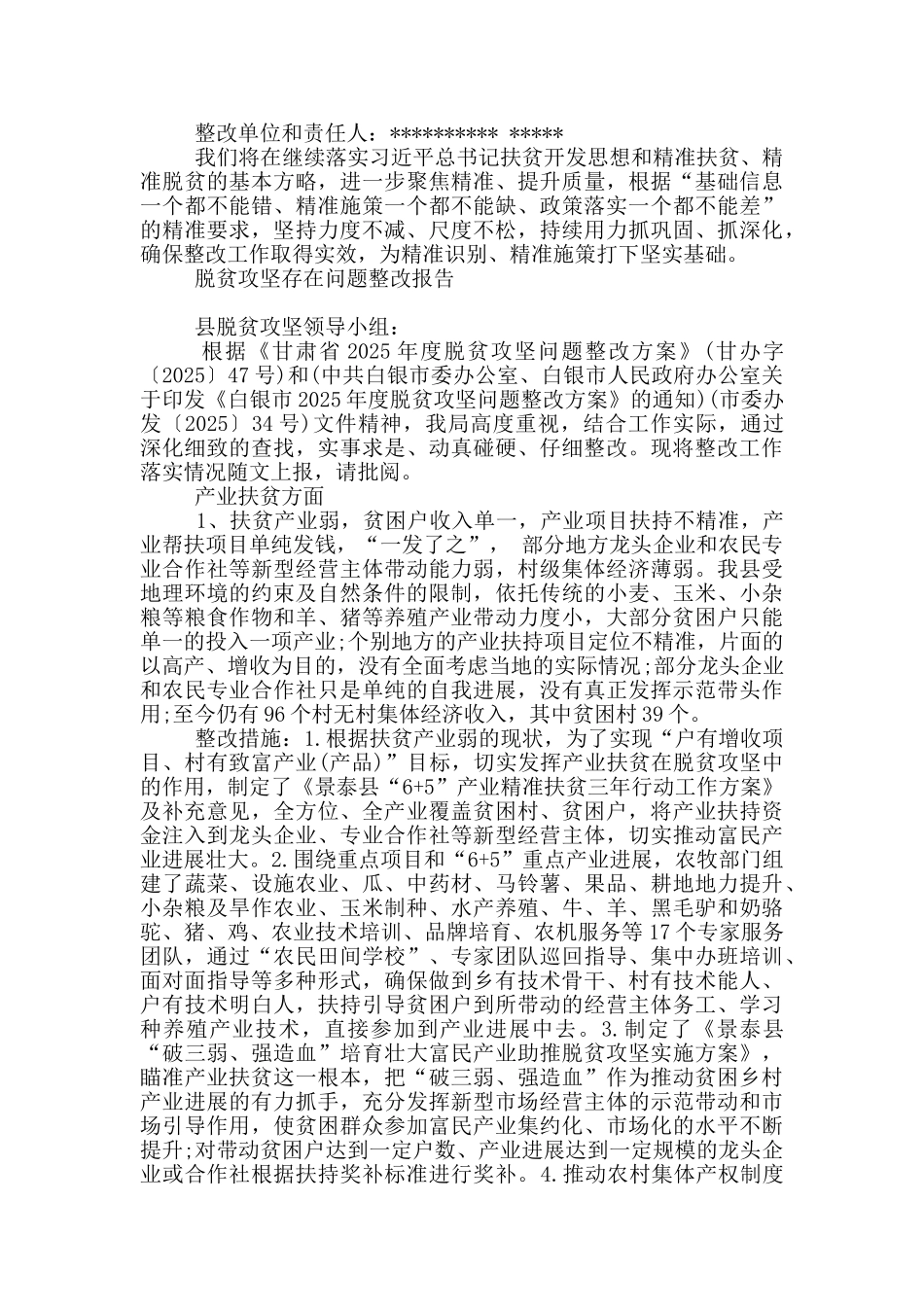 脱贫攻坚存在问题整改报告_第2页