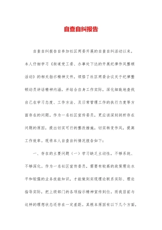 自查自纠报告