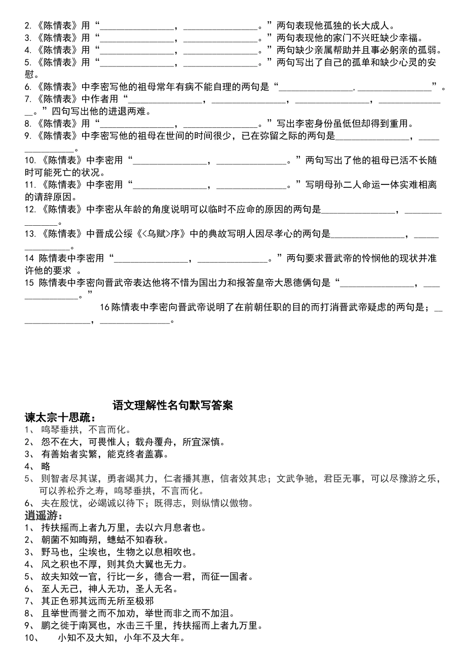 苏教版必修三五理解性名句默写及答案_第2页