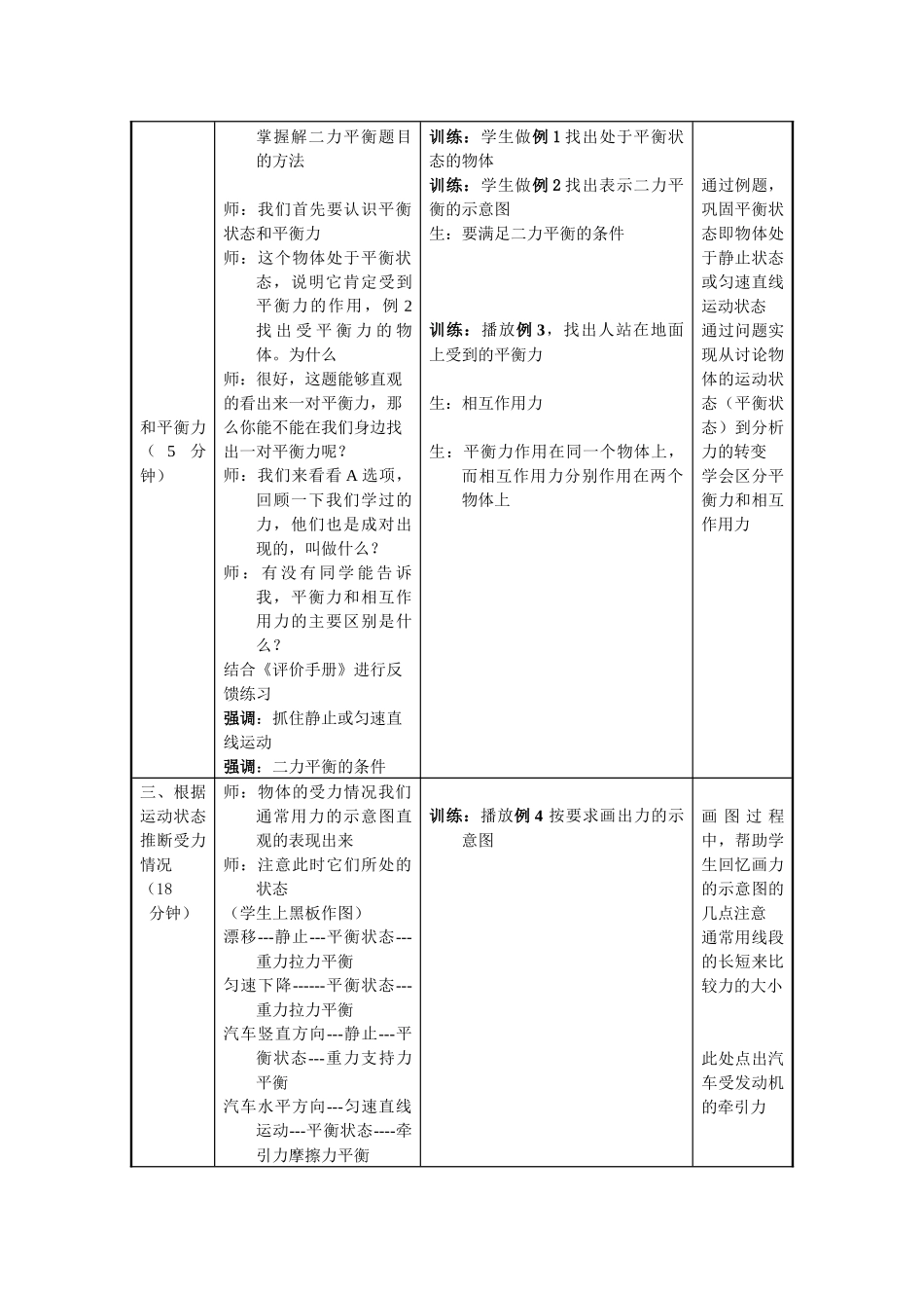 苏科版初中物理八下9.1《二力平衡》WORD教案6_第3页