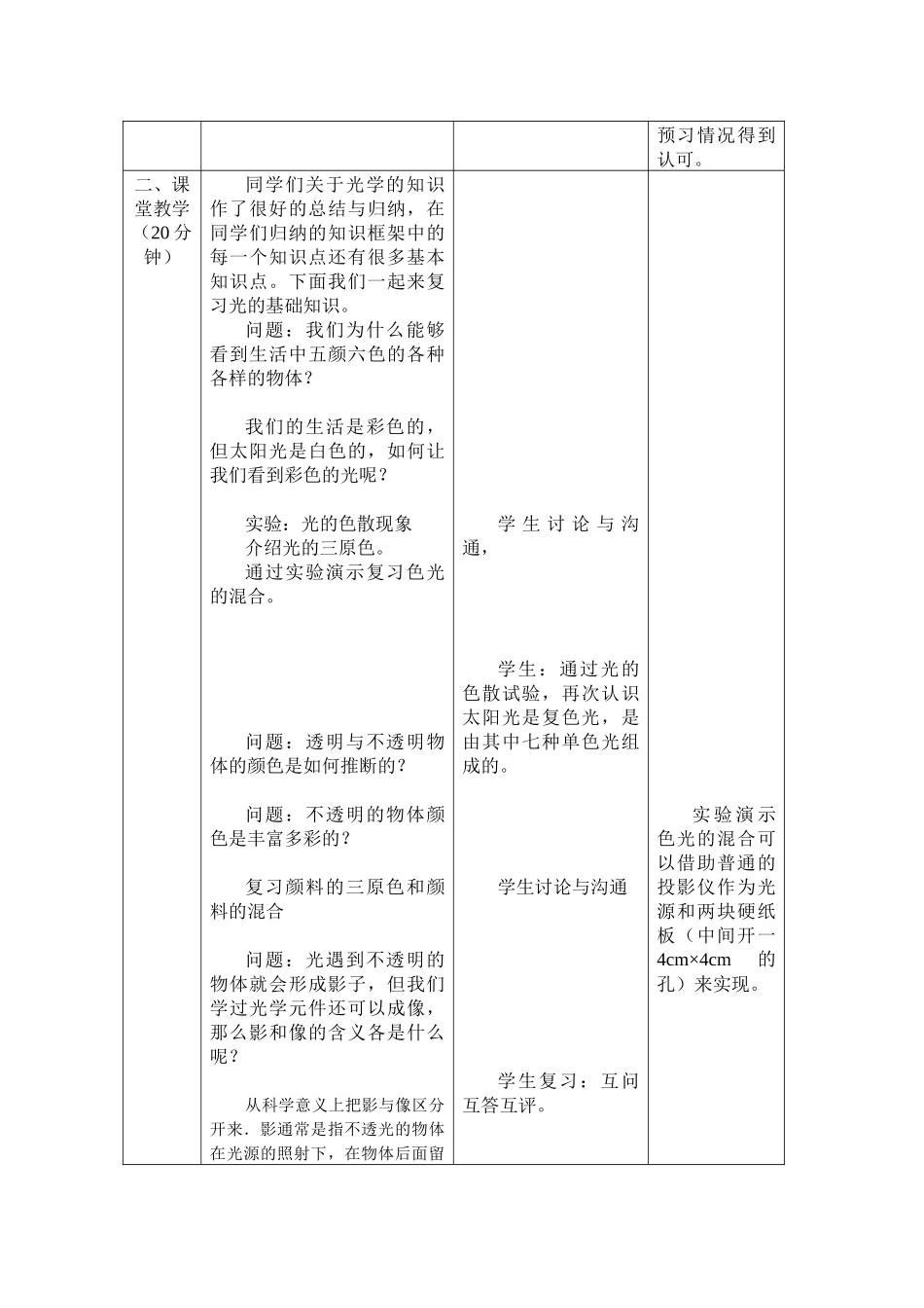 苏科版初中物理第三章《光现象》单元教案1_第2页