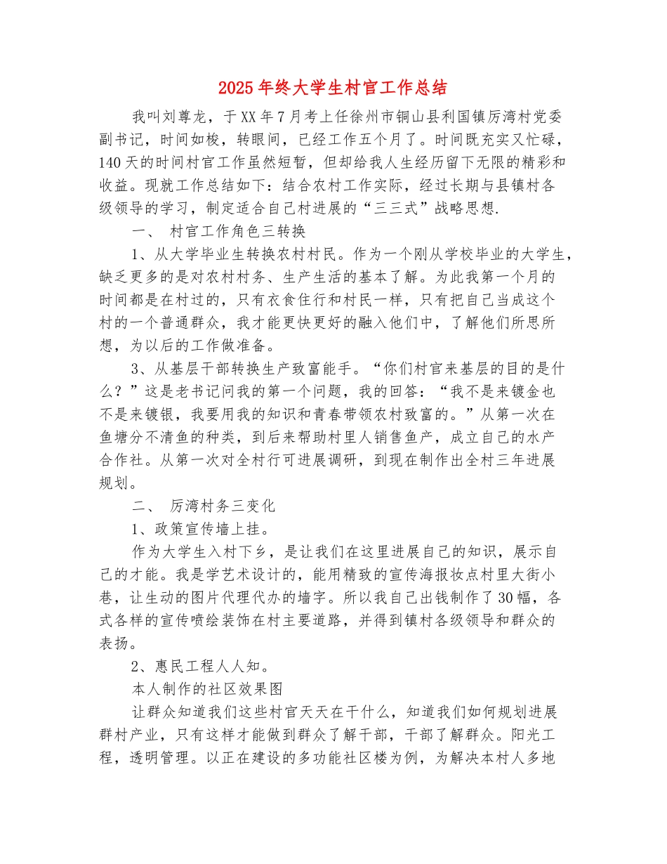 范本：2025年终大学生村官工作总结_第2页