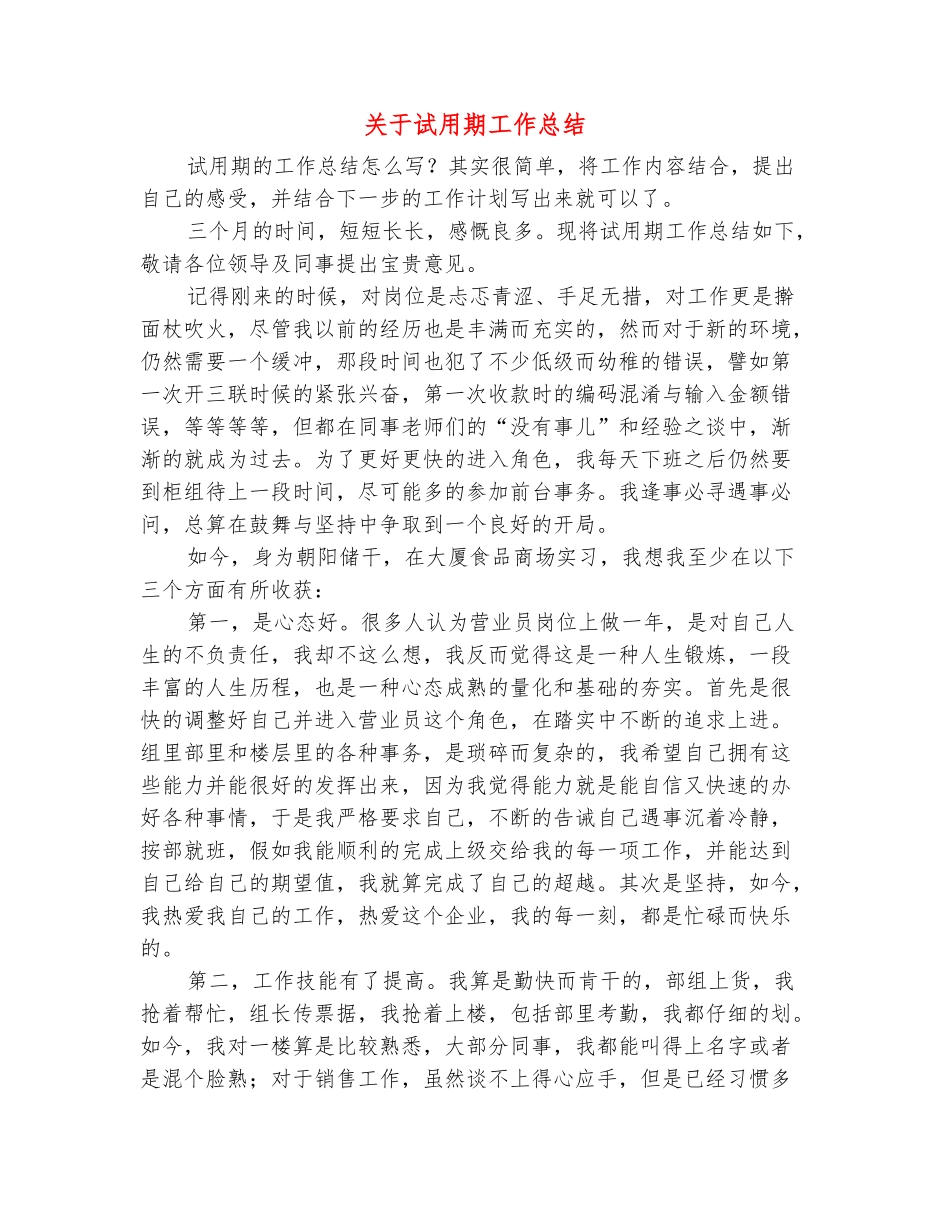 范本：关于试用期工作总结_第2页