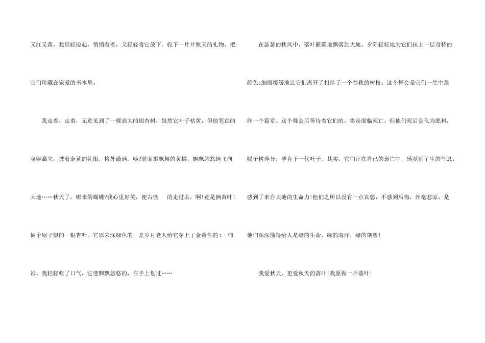 落叶小学生二年级话题_第3页