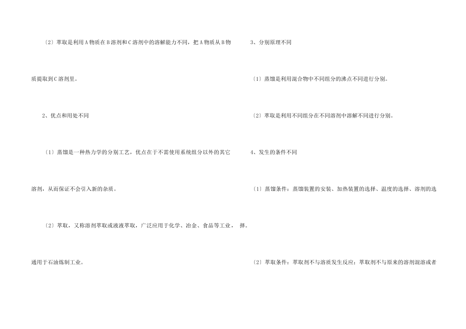 蒸馏和萃取的区别化学知识点_第2页