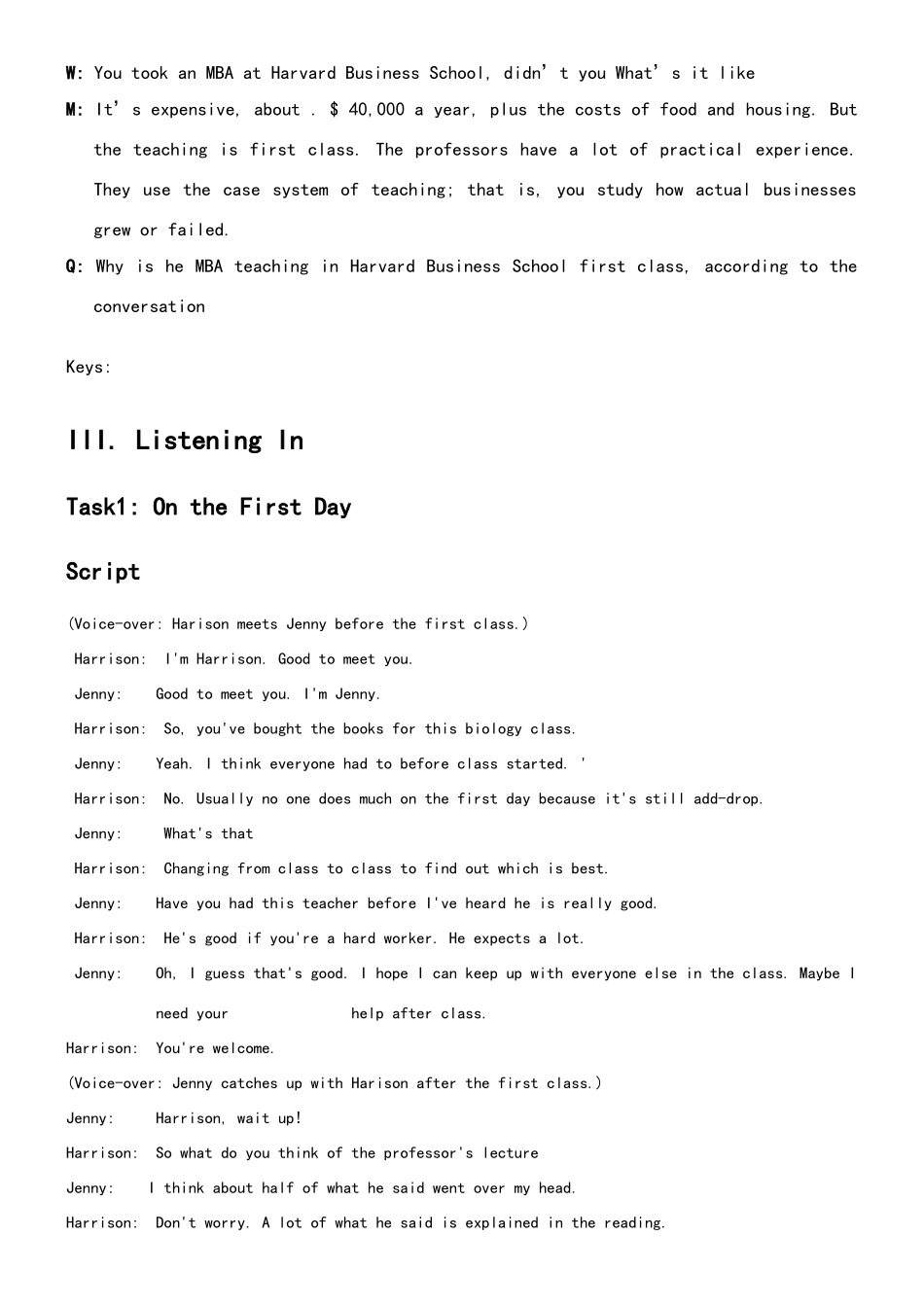 视听说III-原文和答案-Unit1_第2页