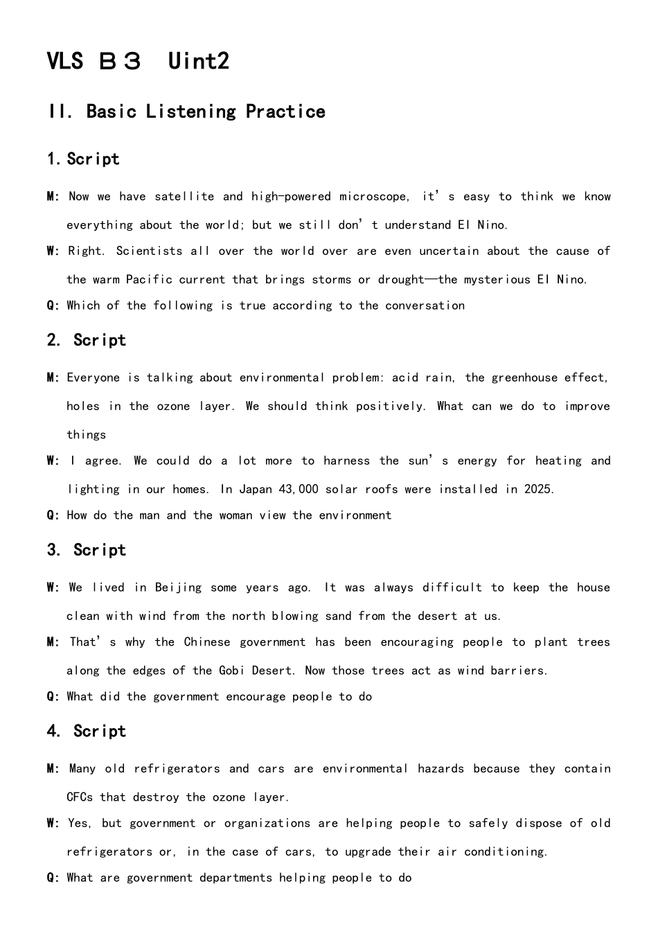 视听说III-原文和答案-Unit2_第1页