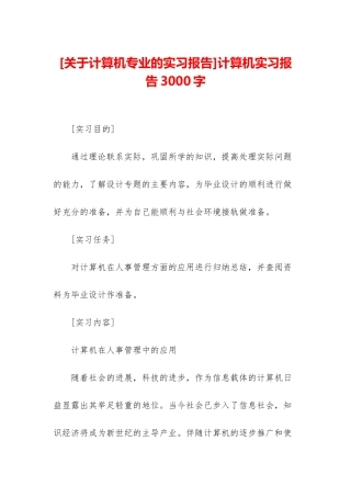 计算机实习报告3000字