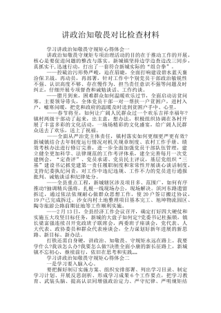 讲政治知敬畏对照检查材料