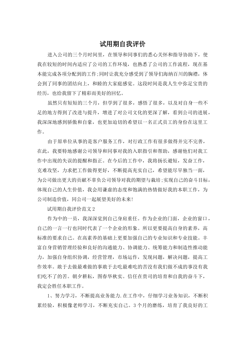 试用期自我评价_第1页