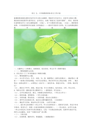 语文-五、六年级教材讲座-语文工作计划