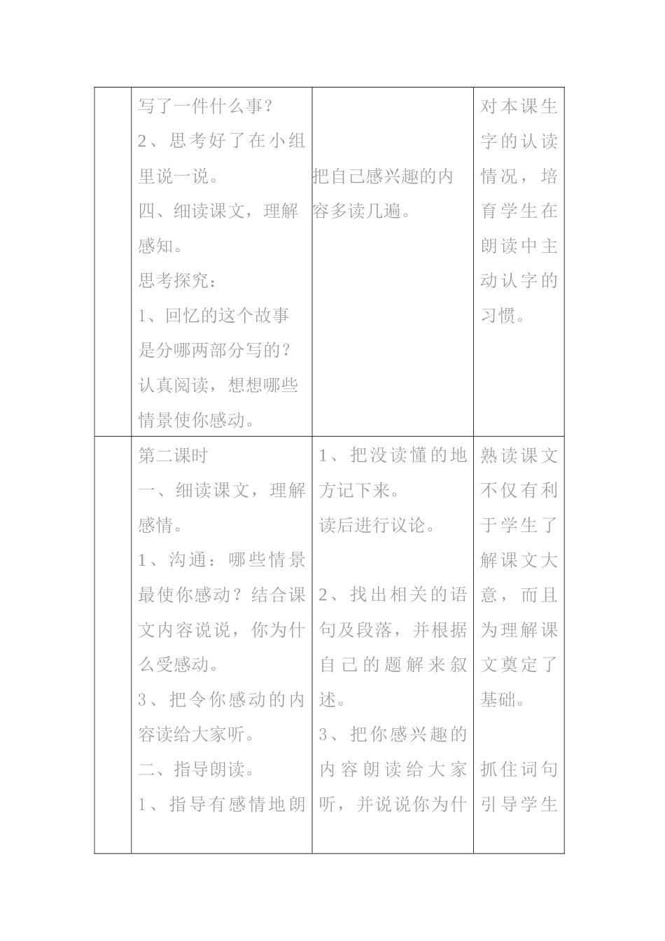 语文S版四年级上册《满山的灯笼火把》表格式教案_第3页