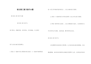 语文高三复习技巧8篇