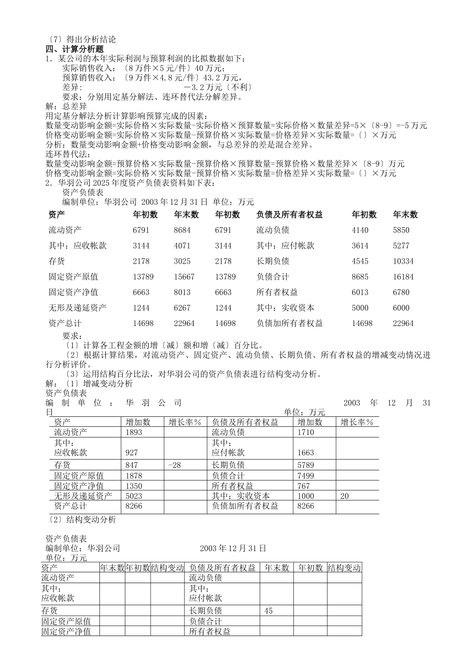 财务报表分析作业答案_第2页