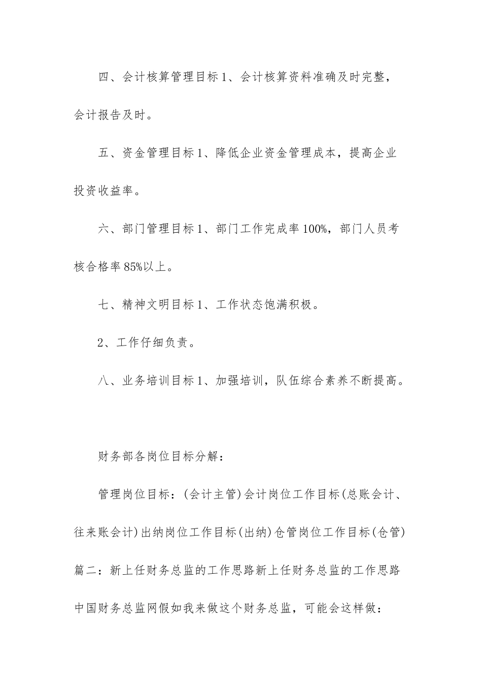 财务总监岗位工作计划-2篇财务总监上半年工作计划_第2页