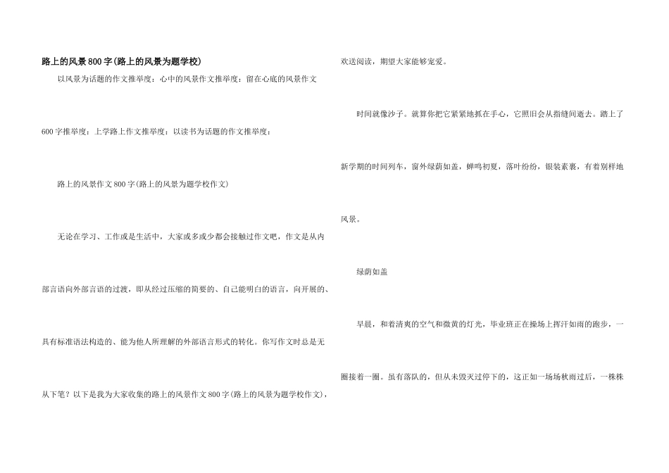 路上的风景800字_第1页