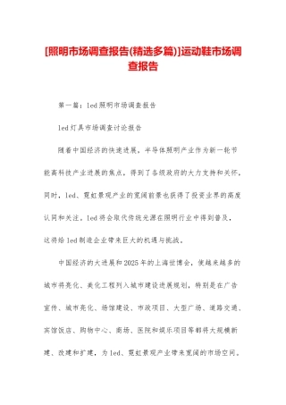 运动鞋市场调查报告