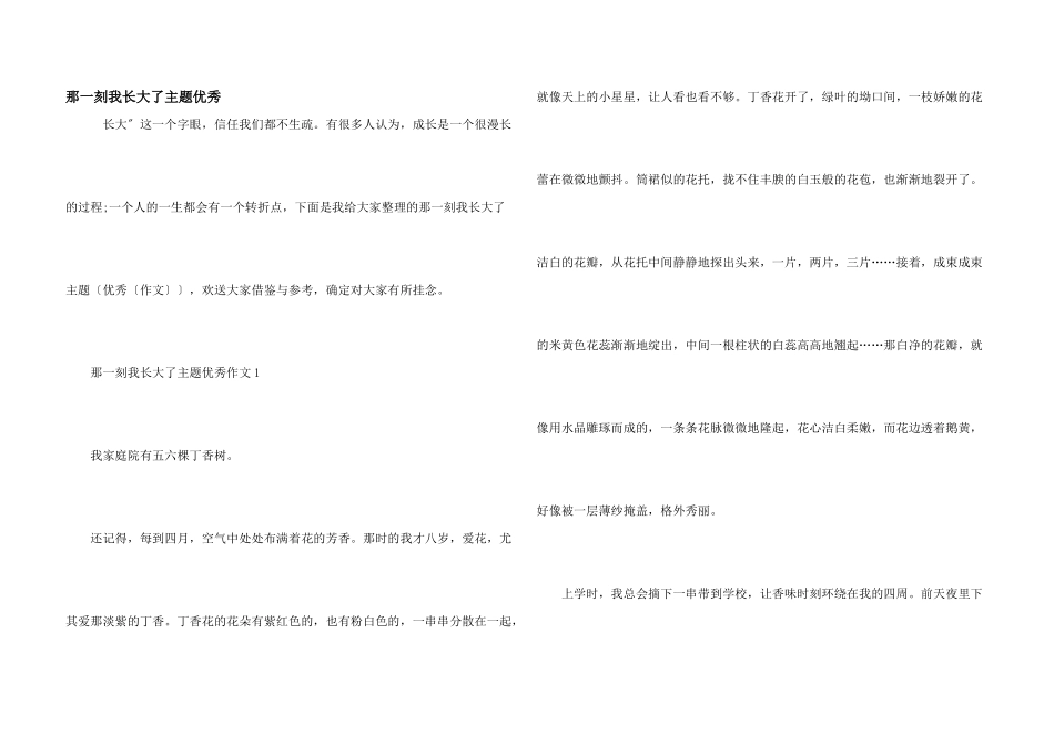 那一刻我长大了主题优秀_第1页