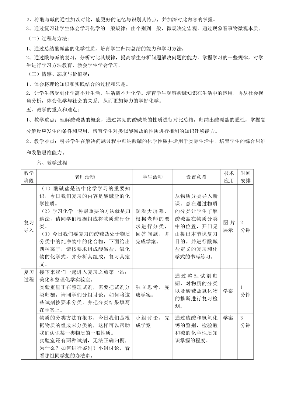 酸碱盐化学性质复习课教学设计_第2页