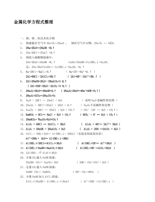 金属+非金属化学方程式整理