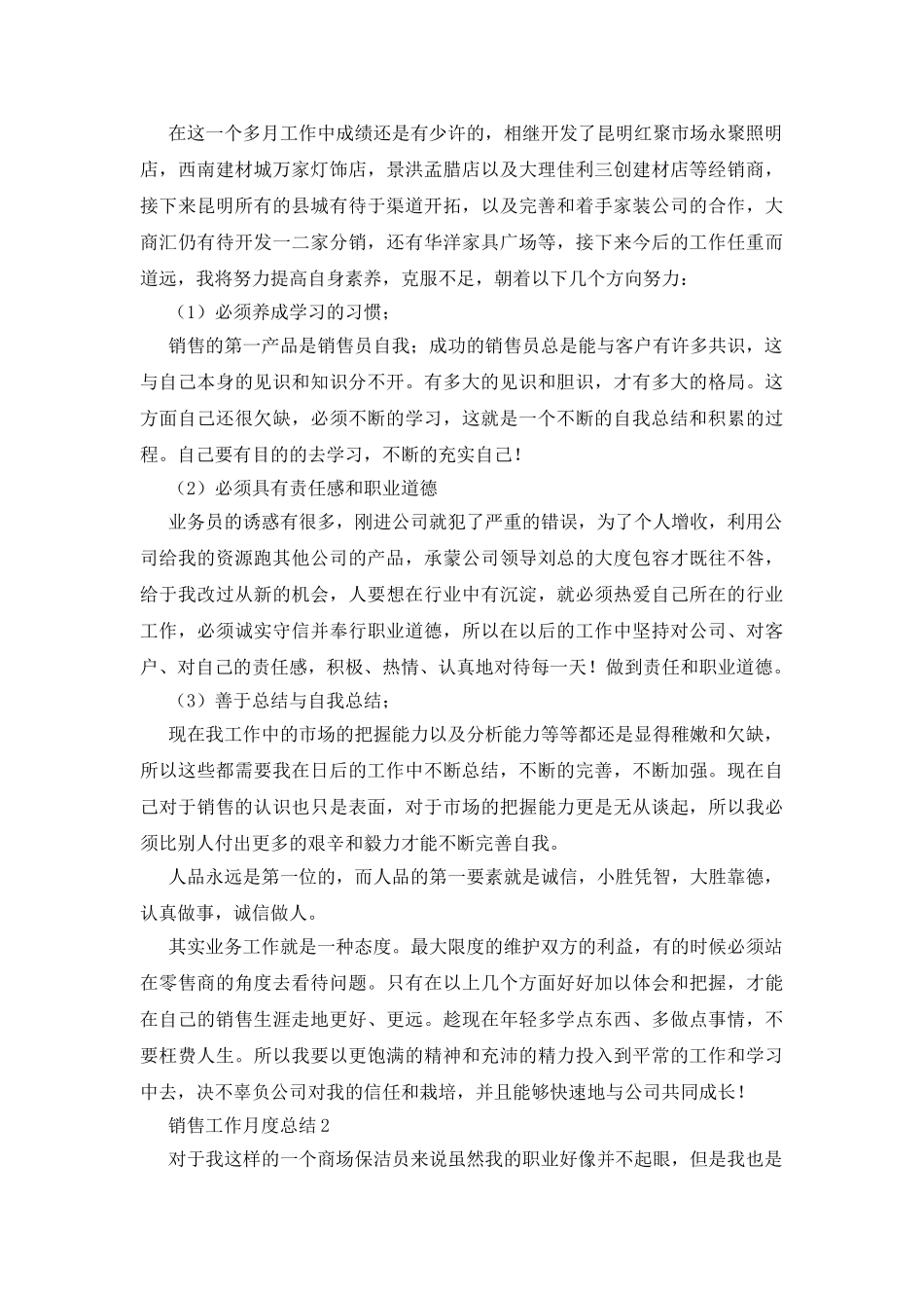销售工作月度总结_第2页