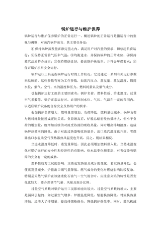 锅炉运行与维护保养