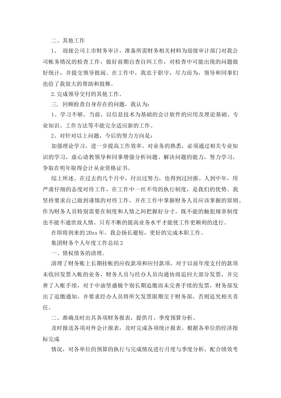 集团财务个人年度工作总结_第2页