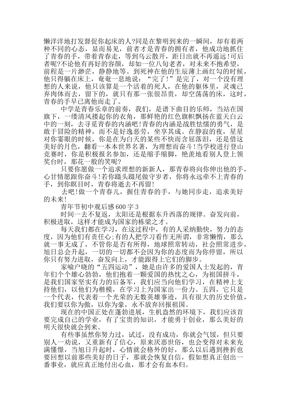 青年节初中观后感600字5篇_第2页