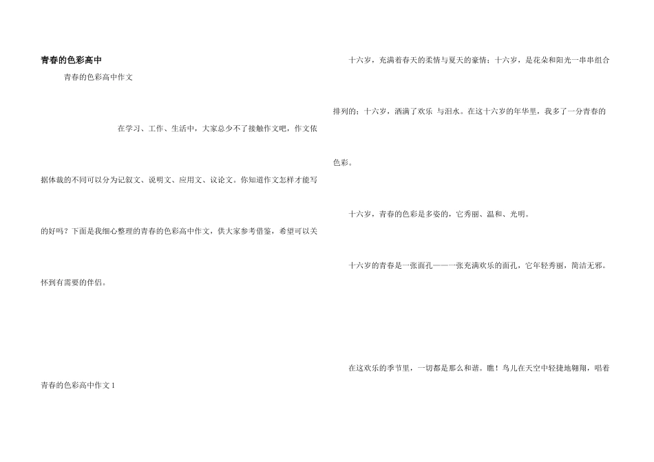 青春的色彩高中_第1页