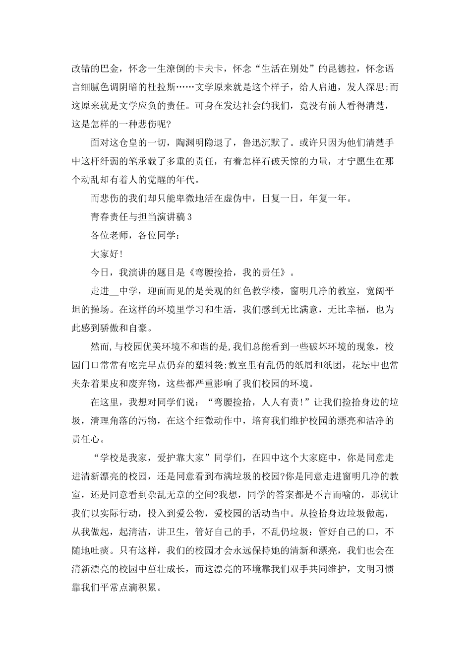 青春责任与担当演讲稿5篇_第3页