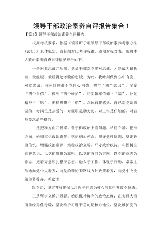 领导干部政治素质自评报告集合1