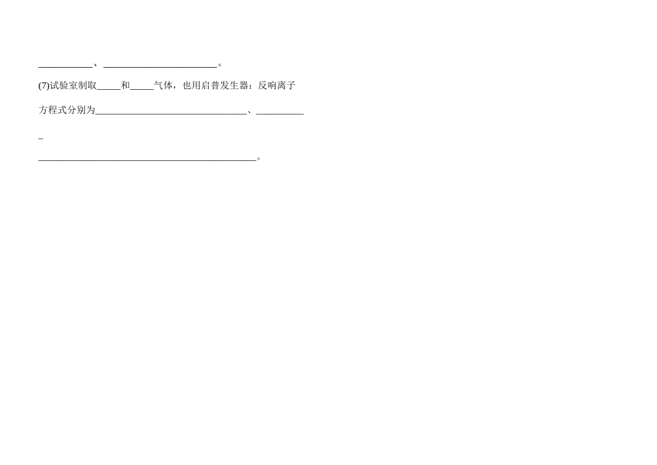 高一化学知识小卡片·硫化氢的实验室制法_第2页
