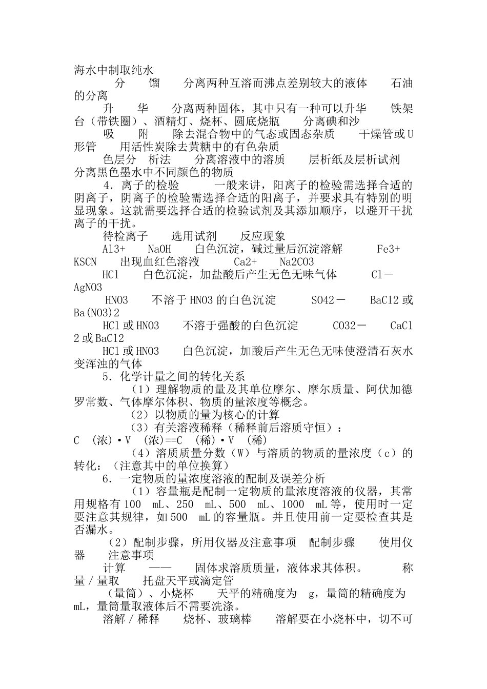 高一化学知识点总结9篇_第3页