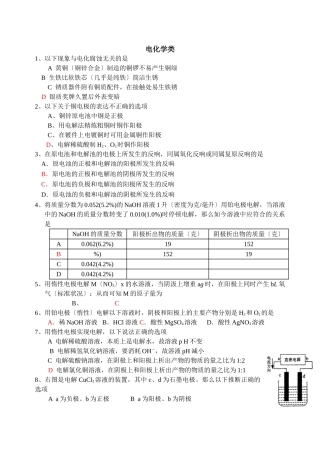 高一化学第一学期分类选择题2