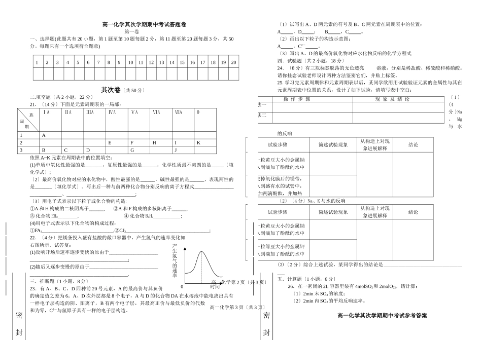 高一化学第二学期期中考试5_第2页