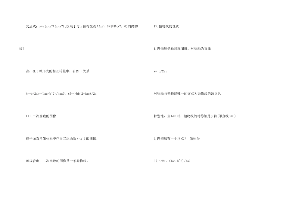 高一数学二次函数知识点归纳_第2页