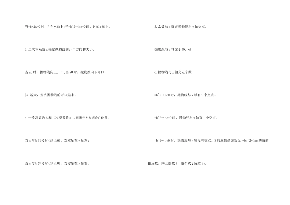 高一数学二次函数知识点归纳_第3页