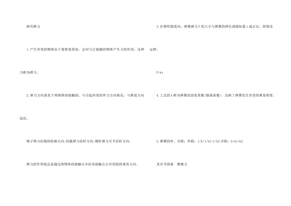 高一物理第三章《研究物体间的相互作用》复习要点_第2页