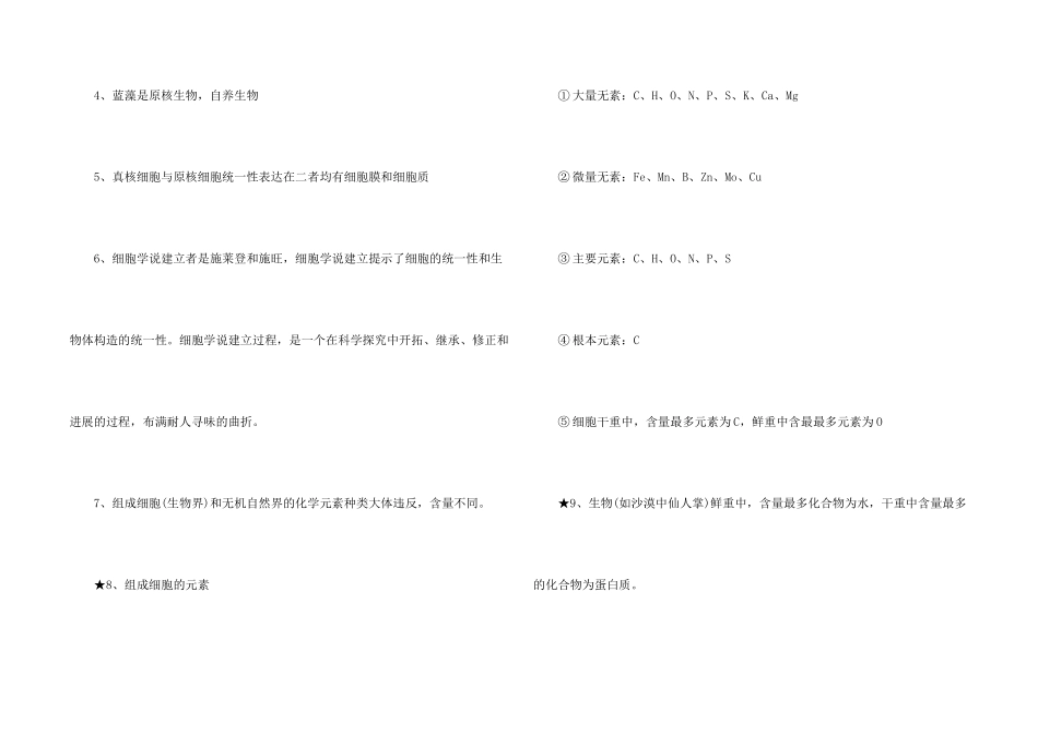 高一生物必修一知识点总结5篇_第2页