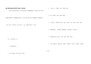 高三语文知识点及学习方法一览2025