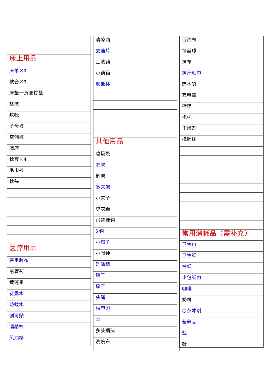 高中住宿用品清单-_第2页