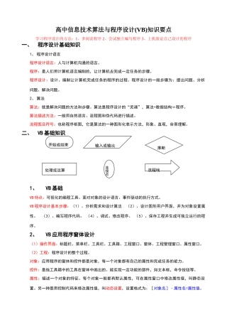 高中信息技术VB知识要点