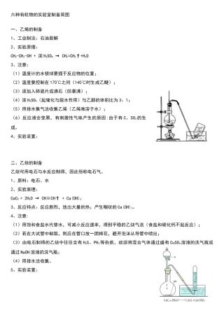 高中六种有机物的实验室制备简图