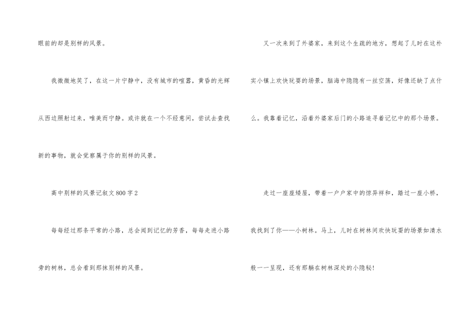 高中别样的风景记叙文800字_第3页
