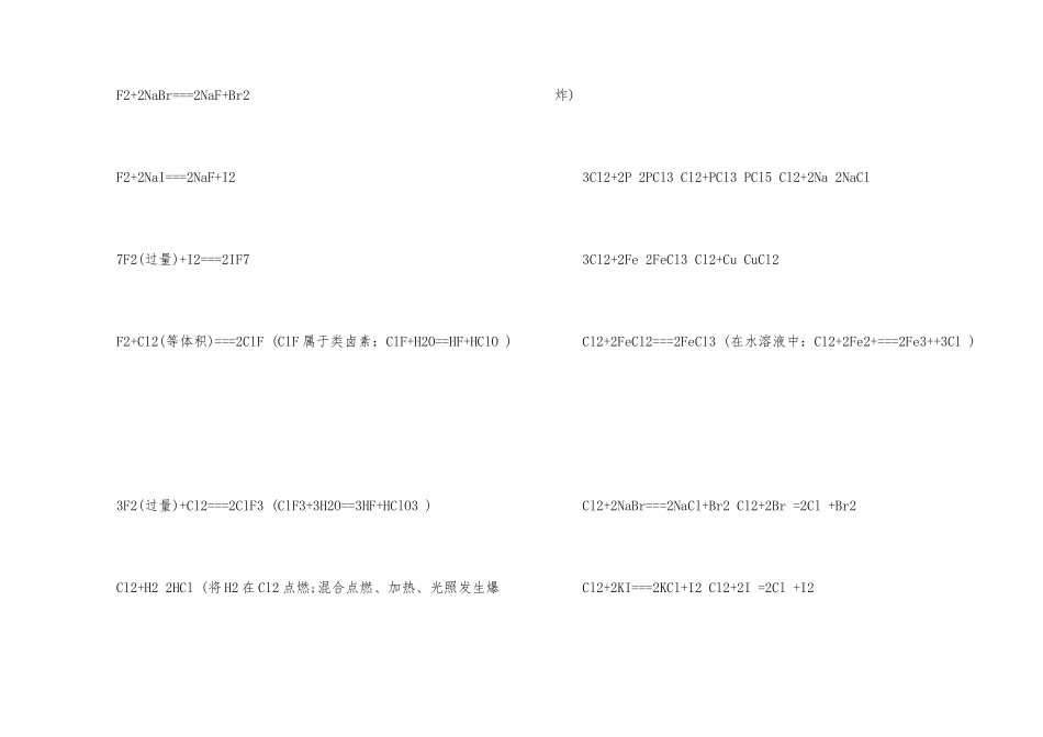 高中化学方程式大全_第2页