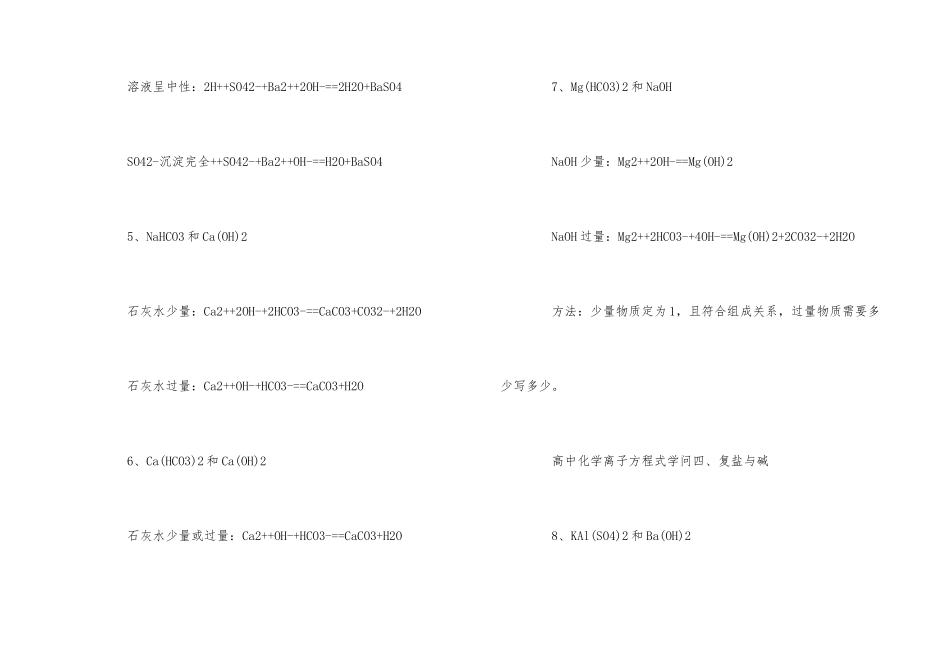 高中化学离子方程式知识总结_第3页