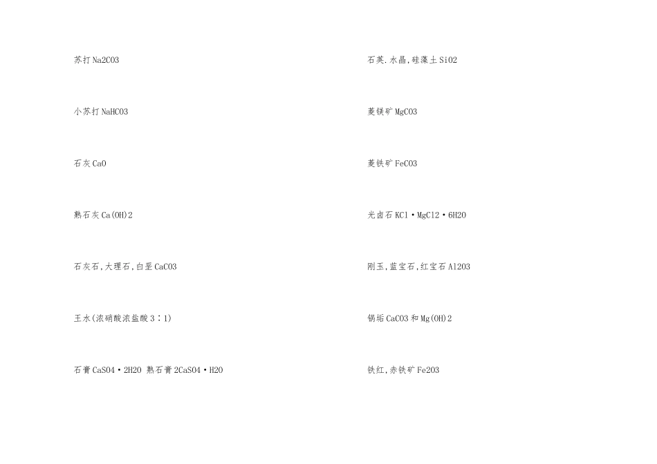 高中化学药品俗名及常见成分_第2页