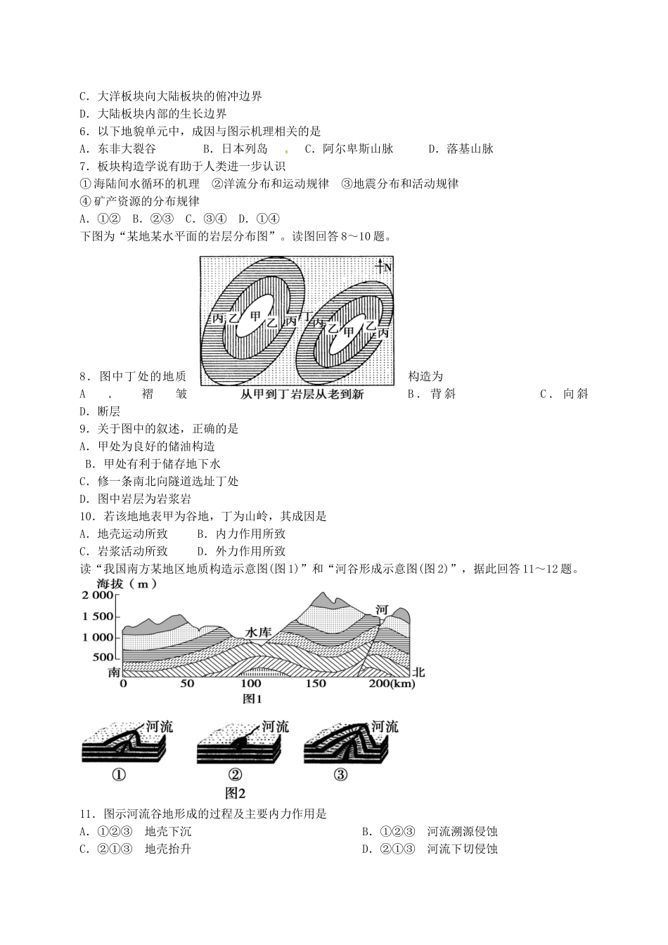 高中地理-第4章-地表形态的塑造练习-新人教版必修1_第2页